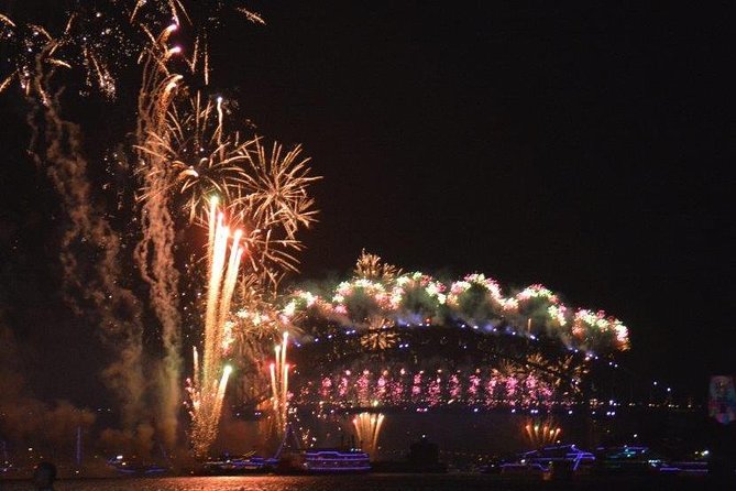 New Years Eve Sydney Harbour Cruise 2026-2027 - Cruising under the Harbour Bridge and anchoring for the parade