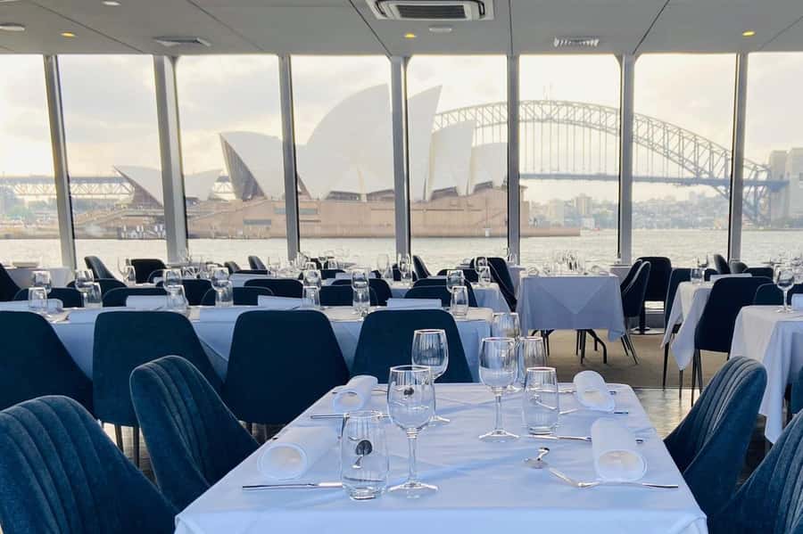 Sydney Harbour Lunch Cruise: 360° Glass Boat Views & Buffet - Check in at King Street Wharf 5 and settle into the glass-boat vibe