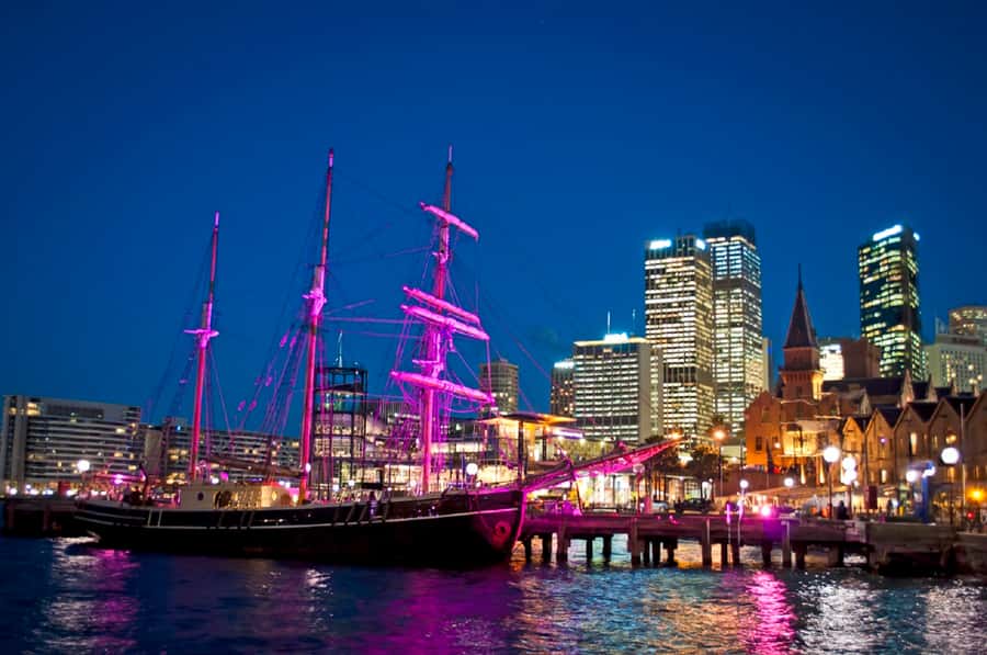 Sydney Harbour: Tall Ship Vivid Dinner Cruise - Why Vivid looks better from the water (and on a tall ship)