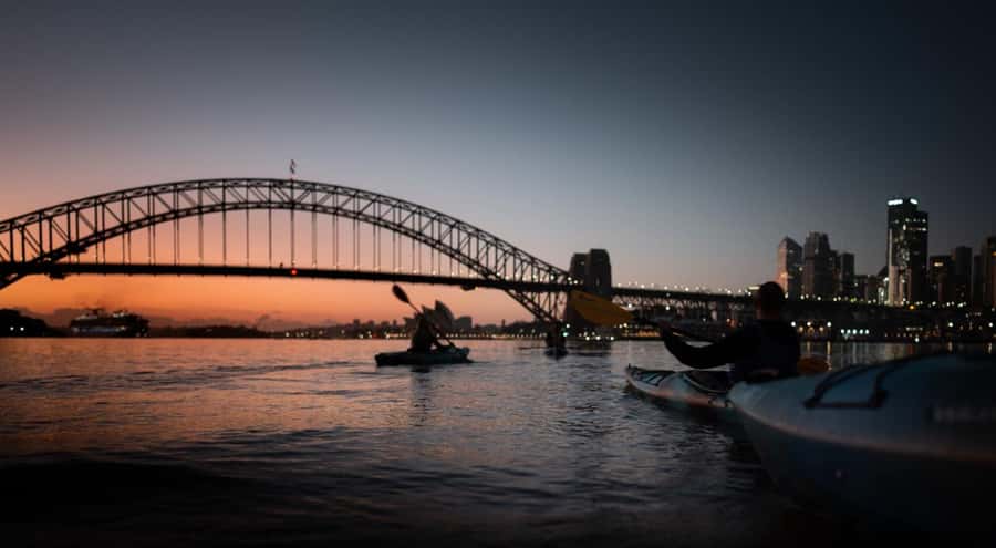 Sydney Sunrise Kayak Tour on Sydney Harbour - Sydney Opera House in Golden Light and the Kirribilli House Views